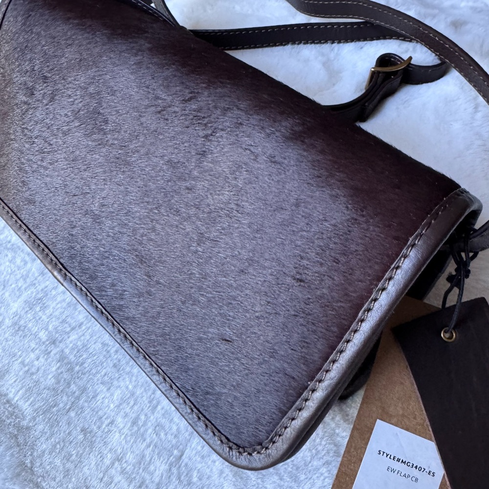 Margot Chic Brown Leather and Calf Hair Crossbody Bag - Picture 3 of 10